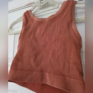 Offline by Aerie Cropped Tank Top Size Small Burnt Orange Workout Casual